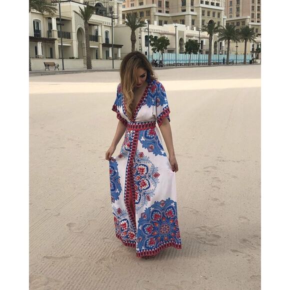 flying tomato boho floral maxi dress festival indie retro summer small - Picture 1 of 8